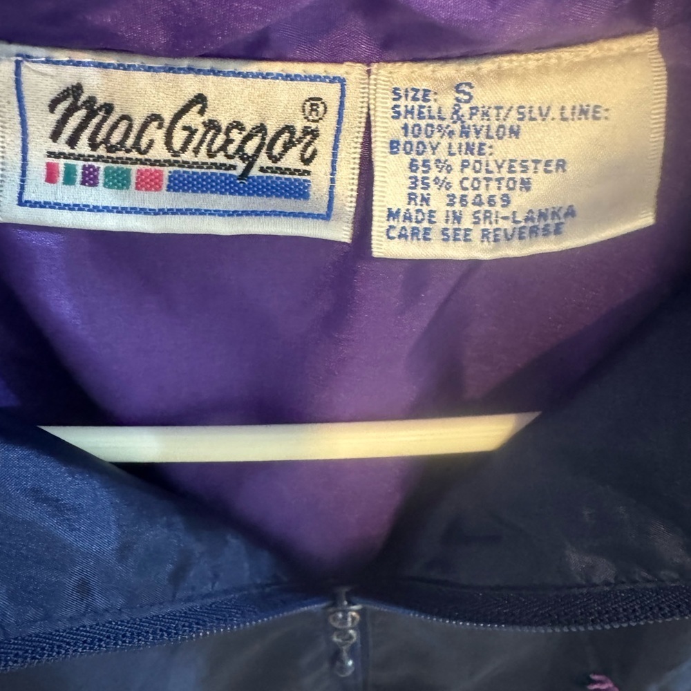 Vintage McGregor Navy and Violet Jacket 1980s - Picture 3 of 3